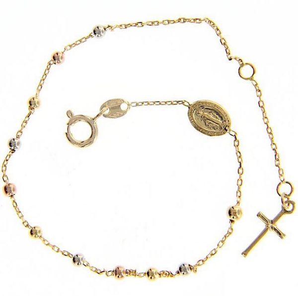 Picture of Diamond Rosary Bracelet gr 2,3 tricolor gold 18k Made in Italy