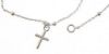 Immagine di Bracciale Rosario con Croce donna gr 1,1 oro bianco 18k