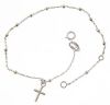 Immagine di Bracciale Rosario con Croce donna gr 1,1 oro bianco 18k