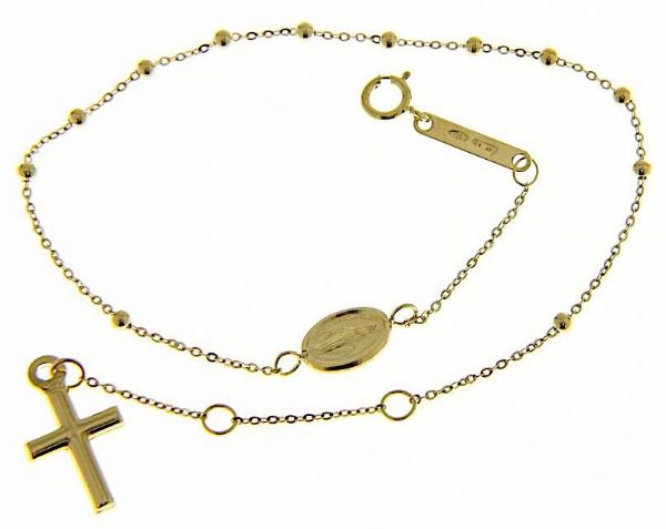 Imagen de Pulsera de Rosario para hombre gr 1,4 oro amarillo 18k