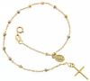 Immagine di Bracciale Rosario gr 1,85 oro giallo / bianco / rosa 18k