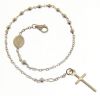 Imagen de Pulsera de Rosario para hombre gr 3 oro blanco 18k