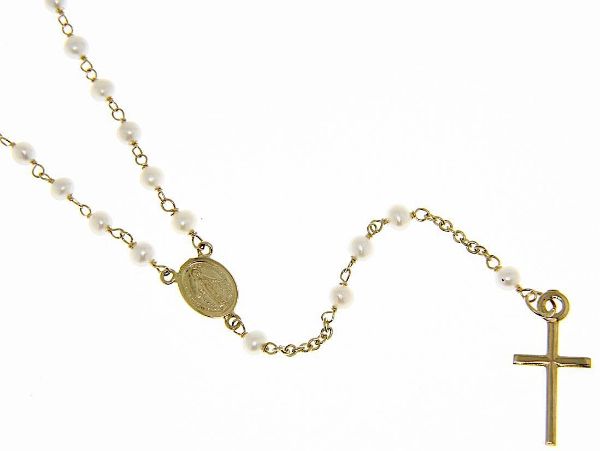 Picture of Pearl Rosary Necklace for female gr 6 yellow gold 18k