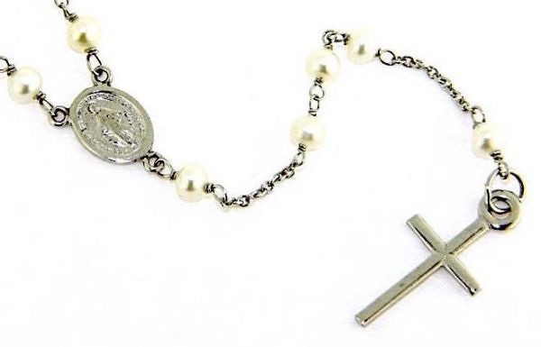 Picture of Pearl Rosary Necklace for female gr 6 white gold 18k