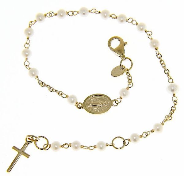 Picture of Pearl Rosary Bracelet gr 3,1 yellow gold 18k Made in Italy