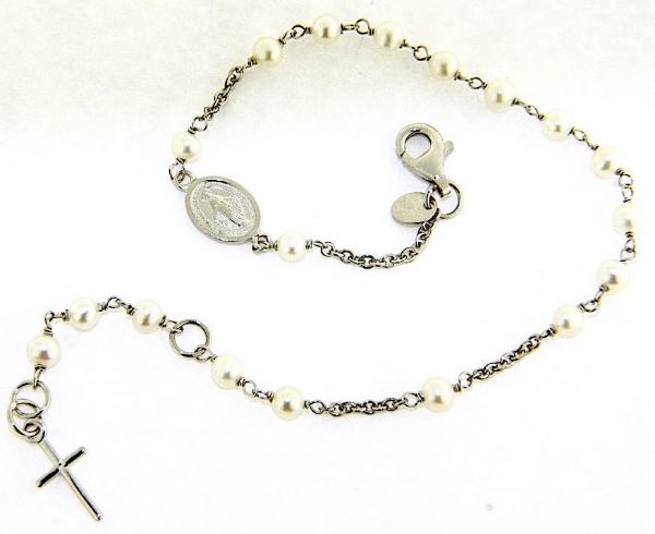 Picture of Pearl Rosary Bracelet gr 3,1 white gold 18k Made in Italy