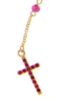 Picture of Long diamond Rosary Necklace gr 4 yellow gold 18k, red zircons