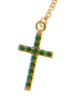 Picture of Long diamond Rosary gr 5 yellow gold 18k, green zircons