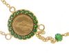 Picture of Long diamond Rosary gr 5 yellow gold 18k, green zircons