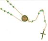 Picture of Long diamond Rosary gr 5 yellow gold 18k, green zircons