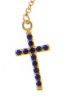 Picture of Long diamond Rosary Necklace gr 5 yellow gold 18k, blue zircons