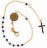 Immagine di Bracciale Rosario gr 2,8 oro giallo 18k zirconi blu