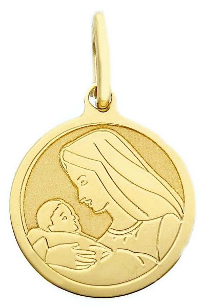Imagen de Medalla Virgen con Niño gr 0,85 oro amarillo 18k