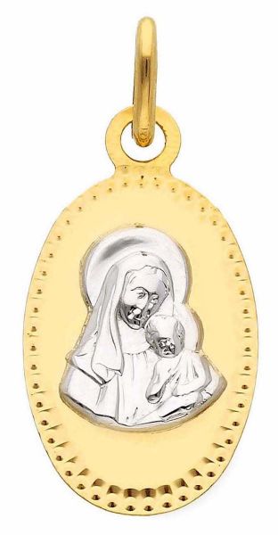 Picture of Madonna and Child Medal gr 1 yellow / white gold 18k
