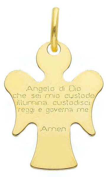 Immagine di Ciondolo Angelo gr 0,65 oro giallo 18k con preghiera