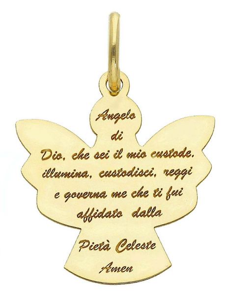 Immagine di Ciondolo Angelo gr 1,4 oro giallo 18k con preghiera