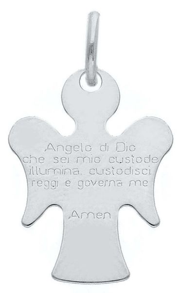 Imagen de Colgante Ángel gr 0,65 oro blanco 18k con oración