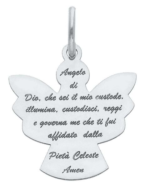 Imagen de Colgante Ángel gr 1,35 oro blanco 18k con oración