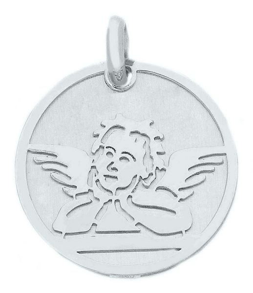 Immagine di Medaglia Angelo di Raffaello gr 1,6 oro bianco 18k