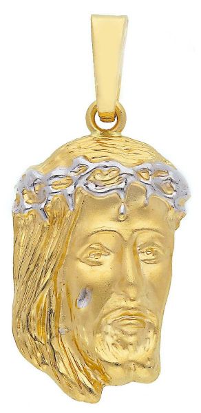 Immagine di Volto Santo di Gesù gr 4 oro giallo / bianco 18k