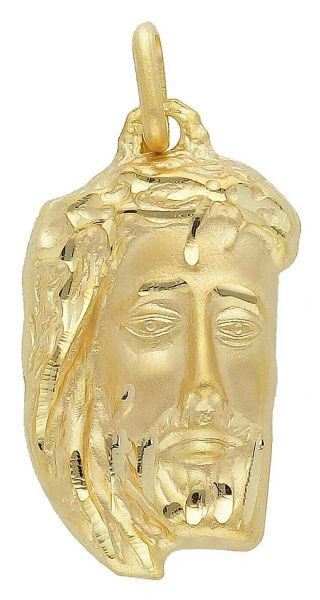 Picture of Holy Face of Jesus with crown Medal gr 4,3 yellow gold 18k
