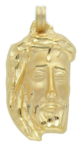 Picture of Holy Face of Jesus with crown Medal gr 8,4 yellow gold 18k