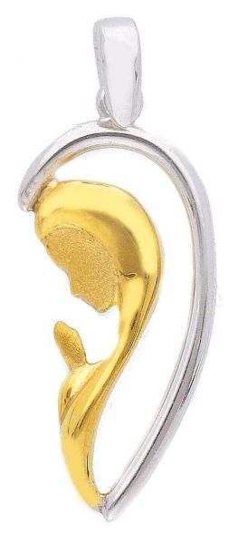 Imagen de Colgante Virgen María estilizada gr 1,4 oro bicolor 18k