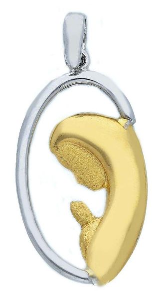 Imagen de Colgante Virgen María estilizada gr 2 oro bicolor 18k