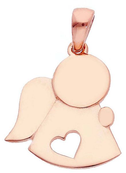 Immagine di Ciondolo Angioletto con Cuore gr 1,6 oro rosa 18k