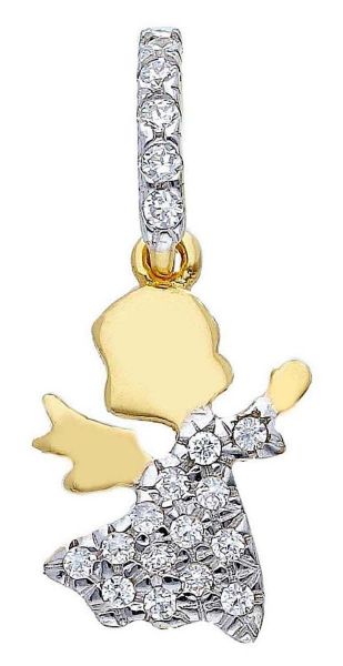 Imagen de Colgante Ángel de la Guarda gr 1,3 oro amarillo 18k y zircones