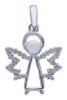 Immagine di Ciondolo Angelo Custode gr 1,55 oro bianco 18k e zirconi
