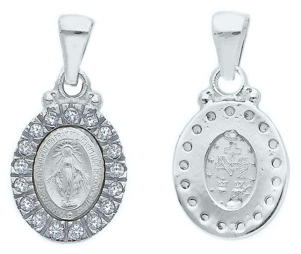 Imagen de Medalla Milagrosa Original gr 2 oro blanco 18k y brilantes