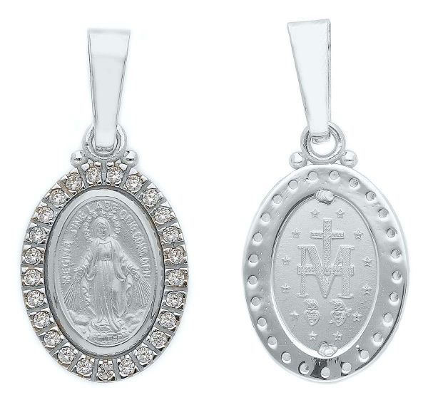 Imagen de Medalla Milagrosa Original gr 3 oro blanco 18k y brillantes