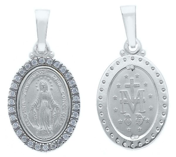 Imagen de Medalla Milagrosa Original gr 3,9 oro blanco 18k y brillantes