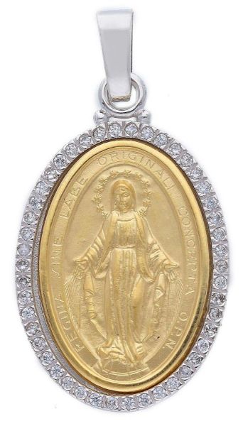 Imagen de Medalla Milagrosa gr 9,9 oro blanco / amarillo 18k y brilantes