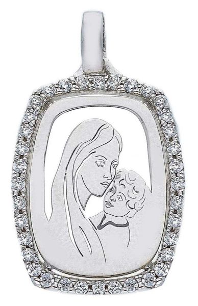 Picture of Virgin Mary Pendant gr 1,85 white gold 18k, zircons