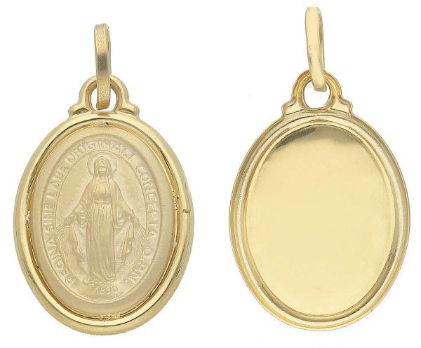 Immagine di Regina sine labe originali concepta o.p.n. Medaglia Miracolosa gr 1,7 oro giallo