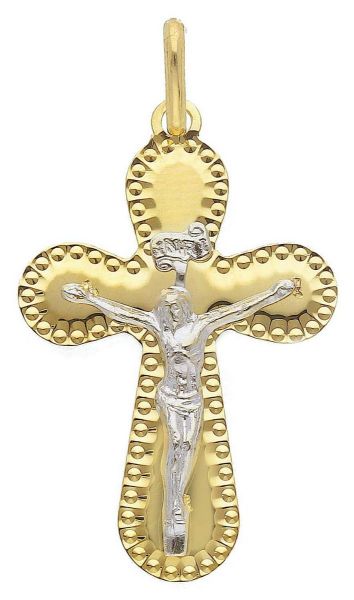 Imagen de Crucifijo gr 0,95 de oro bicolor 9kt para mujer