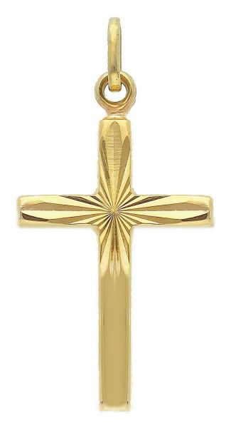 Picture of Cubic zirconia Italian Cross Necklace gr 0,6 yellow gold 9k