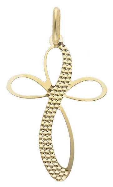 Picture of Flower Cross Pendant for women gr 0,4 yellow gold 9k