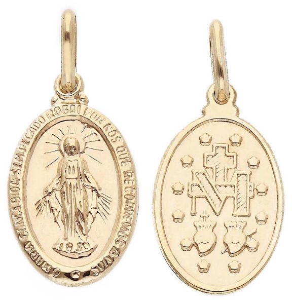 Imagen de Medalla Milagrosa Ó Maria concebida sem pecado rogai por nós gr 0,70 oro amarillo 9kt