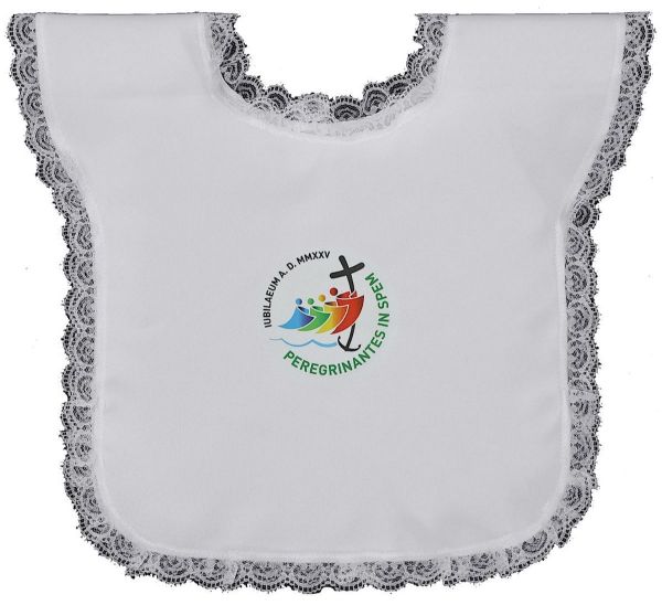 Picture of Jubilee 2025 white Christening Bib