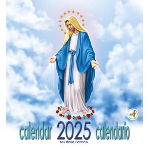 Imagen de Nuestra Señora Lourdes Fátima Guadalupe Carmelo Auxilio de Cristianos Oropa Calendario de pared 2026 cm 32x34 (12,6x13,4 in)