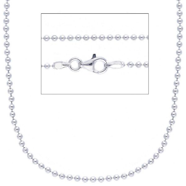 Immagine di Collana Catena donna maglia pallinata  45 cm argento 925