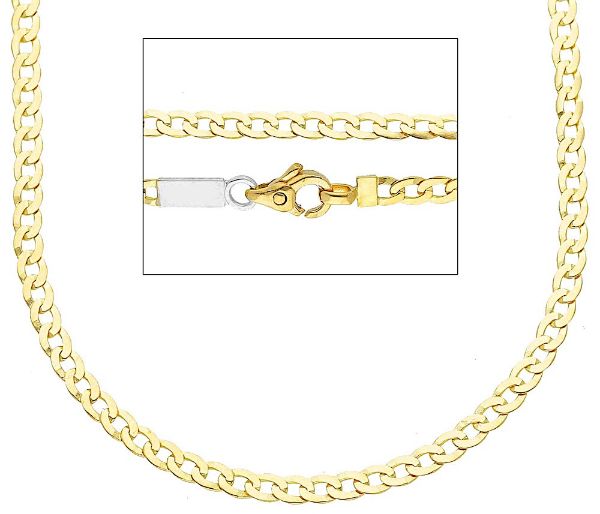 Immagine di Collana oro giallo 18k uomo maglia Grumetta 60 cm