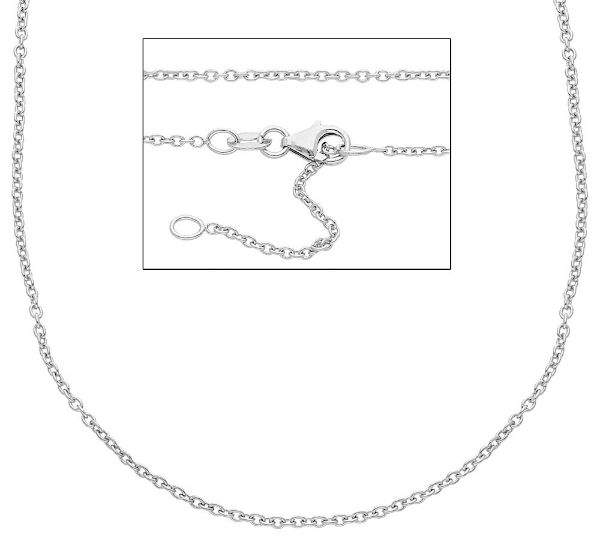 Catena In Oro Bianco 10K Con Maglia Rolò, Spessore 2,3 Mm, Gioiello Classico Da Uomo O Donna, In Confezione Regalo
