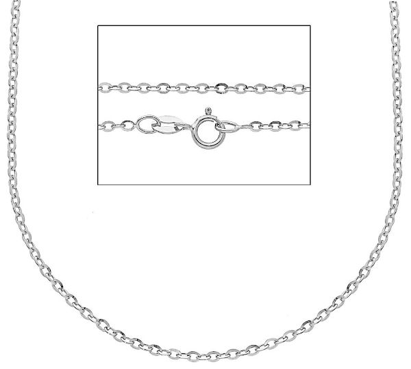 Imagen de Cadena malla Rolo oro blanco 18k para mujer 40 cm