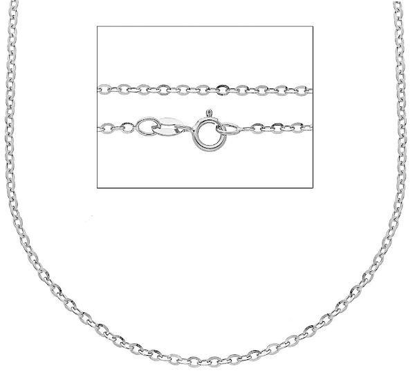 Immagine di Catena maglia Rolò oro bianco 18k 45 cm