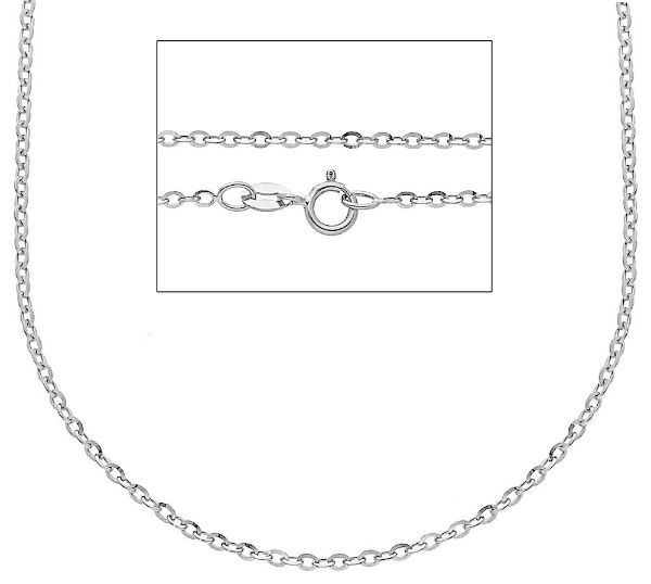 Imagen de Cadena malla Rolo oro blanco 18k50 cm