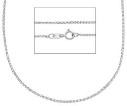Collana Box Classica In Oro Bianco 10K – Larghezza 0,8 Mm, Lunghezze 45,7 / 50,8 / 55,9 Cm, Regalo In Scatola